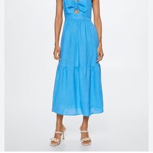 Mango Vibrant Blue Strappy Dress